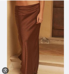 Zara Brown Polka Dot Maxi Skirt