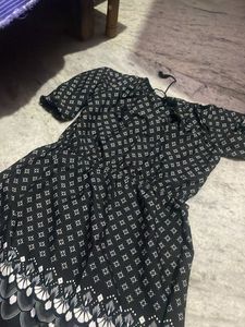 Black &amp; White Patterned Dress