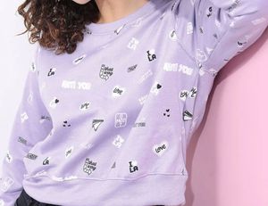 Printed Lavender Sweatshirt