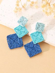 Woven Square Drop Earrings🩵