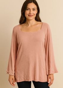Elegant Bell Sleeve Top for Plus size