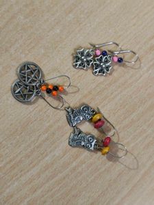 Unique Oxidised Silver Earrings