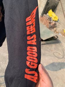 Graphic Print Black Hoodie