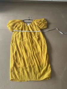 Lovely Yellow Midi With Puff Sleeves