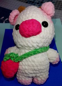 Cute Handmade Crochet Strawberry Cow Plushie