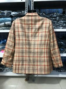 Plaid Cotton Blend Koren Coat.