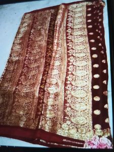 Elegant Maroon Banarasi Style Saree