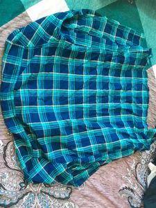 Blue &amp; Teal Plaid Long Sleeve Shirt