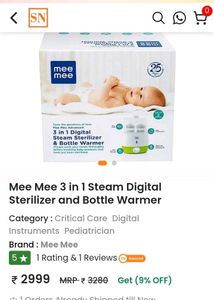 MeMee 3 in 1 Steam Sterilizar Bottle Warm