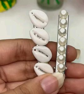 Shell &amp; Pearl Hair Clip