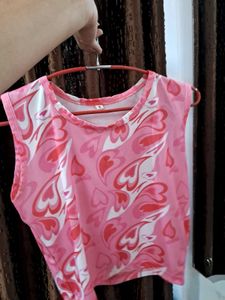 Pink Heart Pattern Tank