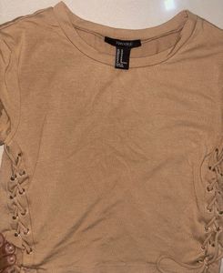 Cute Tan Side Knot Top