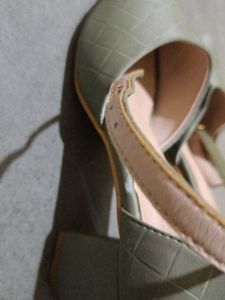 Olive Green Block Heel Sandals