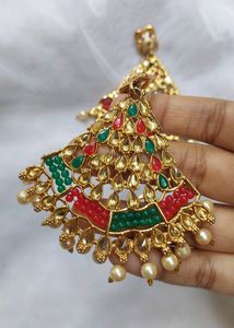 MULTI COLOURED KUNDAN & PEARLS CHANDELIERS 🎀