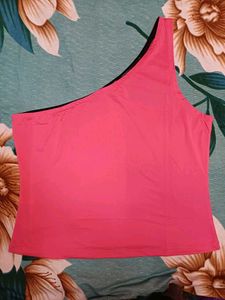Shein One Shoulder Straight Hem Short Top