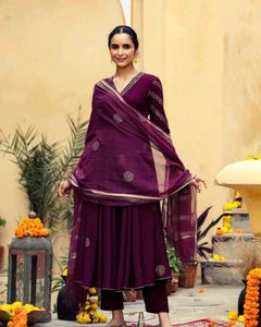 Wine Colour Designer Gown