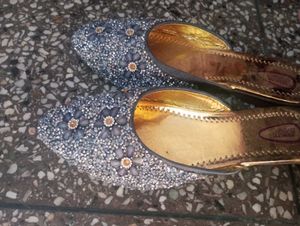 Blue Glittery Designer Bellies (Women)