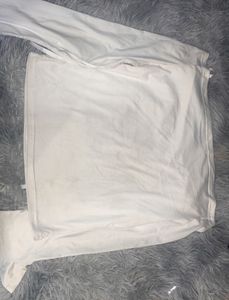 White Off-Shoulder Tie Top