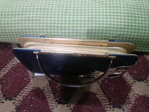 Blue Bow Accent Handbag