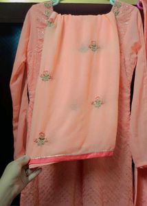 Peach Embroidered Salwar Kameez