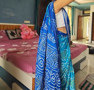 cute blue sareeee with Beaty
