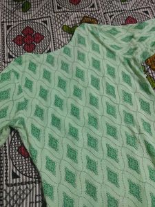 Green Diamond Pattern Kurti