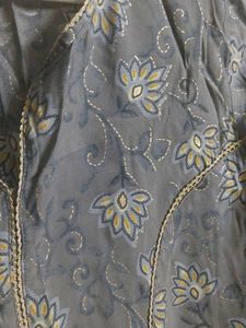 Floral Print Grey Kurti