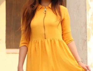 Mustard Yellow Peplum Top Women