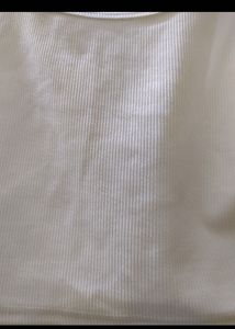 Cropped Ribbed White Tank Top