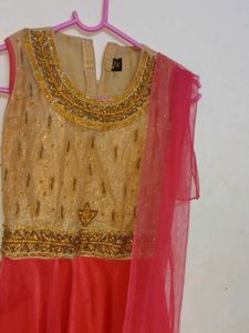 A Gown With Pant And Dupatta
