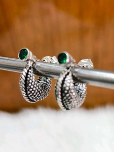 Pure Silver Green Stone Bali