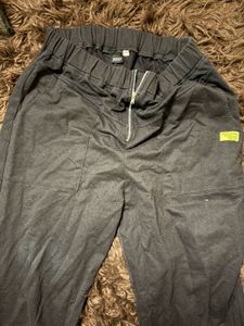 Black Front zipper joggers