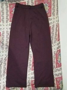 Maroon Wide Leg Pants