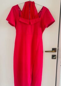 Fuchsia Tie-up Midi Dress
