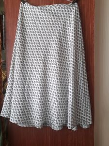 Black and White A Line Midi Skirt