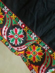 Embroidered Short Kurti (Black)