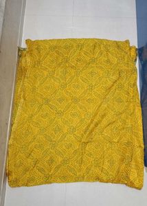 Yellow Bandhani print Saree