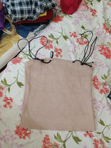 Beige Tube Top With Double Strips(Never Worn)