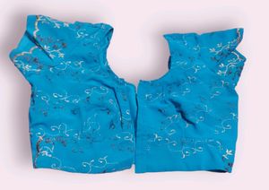 Pretty Blue Color Saree With Blouse