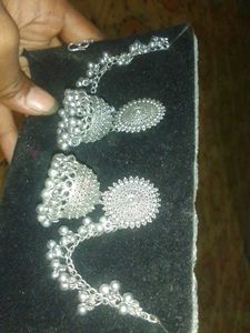 Silver Jhumka Earrings