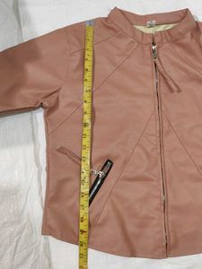 Blush Pink Faux Leather Jacket