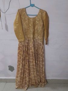 Gold Embroidered Maxi Dress