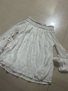 Breezy Off Shoulder White Top