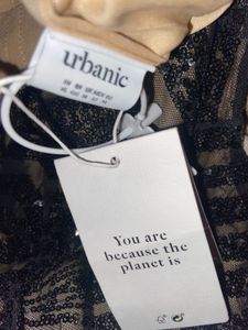 URBANIC Black And Nude Sequinned Bodycon Dress
