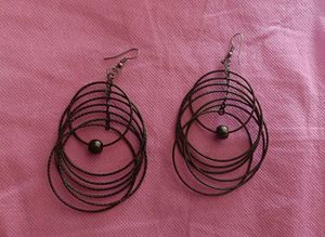 Oxidised Silver Looped Danglers