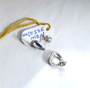 New 925 Silver Studs Enmael With Cz Stone