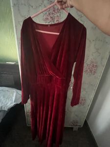 Luxe Velvet Long Gown Without Belt
