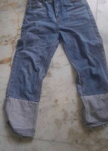 Two-Tone Denim Jeans