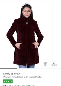 Comfy Sparrow Women Fitted Coat with Insert Pocket