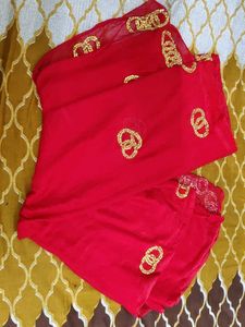 Red &amp; Gold Design Saree
